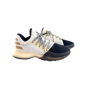 Adidas Harden Vol 1 Disruptor Sneakers Men's US 8 White Black Gold Shoes BW0552